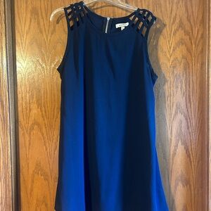 Elegant Navy Blue Sleeveless Dress